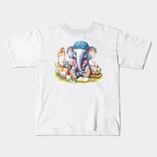 Picnic Elephant Kids T-Shirt